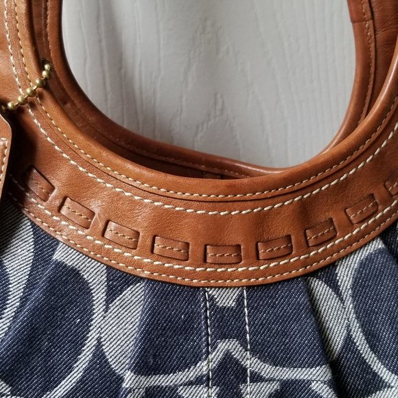 Vintage Coach Leather and Denim Collection Bag - Picture 3 of 14